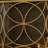 Golden Fireplace Screen With Circular Design
