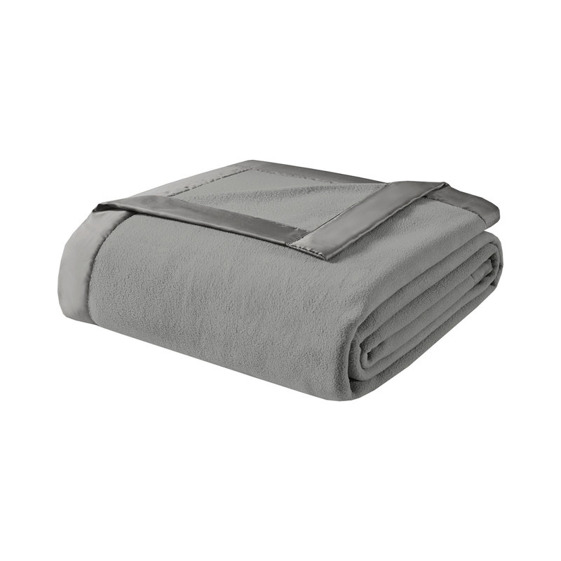 Microfleece Blanket Full/Queen, Queen, Gray