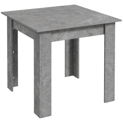 HOMCOM Square Dining Table for 2 Modern Kitchen Table Cement Grey