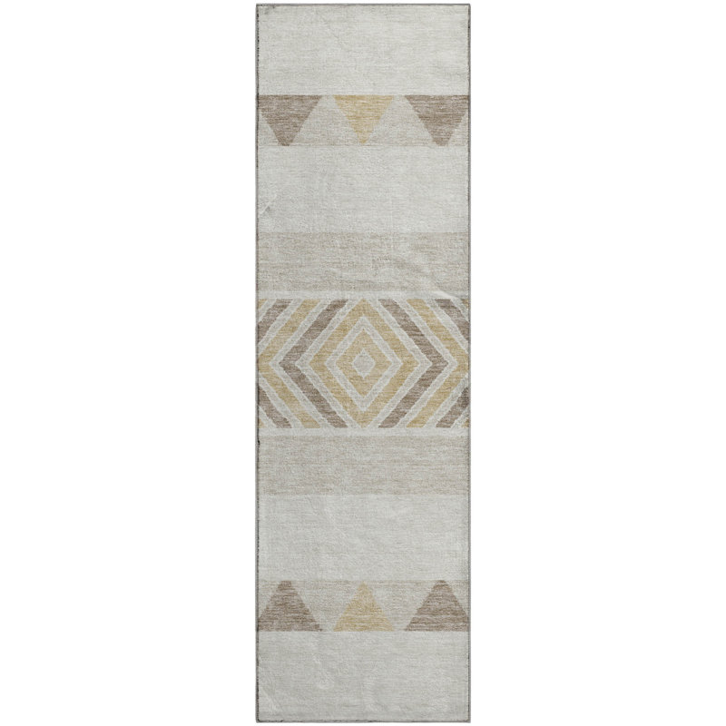 Premium Machine Washable Prisco Ivory Rug, Runner 2'3" x 7'6"