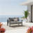 50" All-Weather Aluminum Patio Loveseat With  Thick Gray Cushions & Gray Frame-76874397-76874395