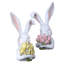 Lapin pensif en résine 12 "avec fleurs