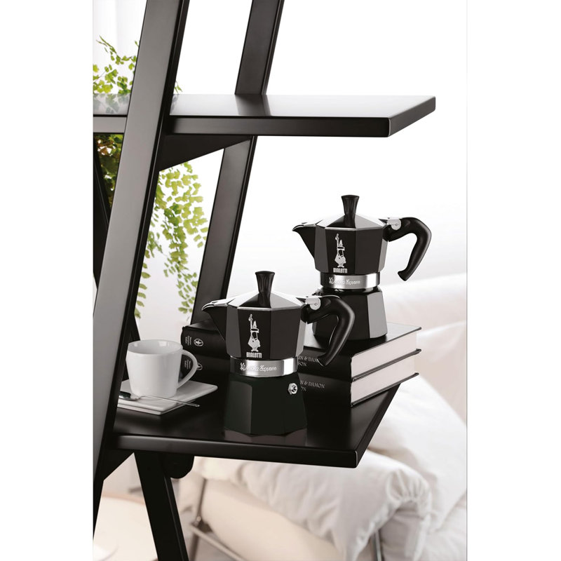 Black Aluminum 3-Cup Stovetop Espresso Maker