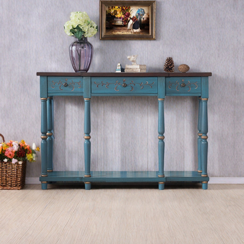 American-style painted drawer console table