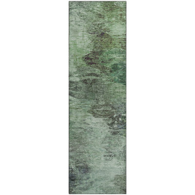 Premium Machine Washable Cerrito AMF592 Green Rug