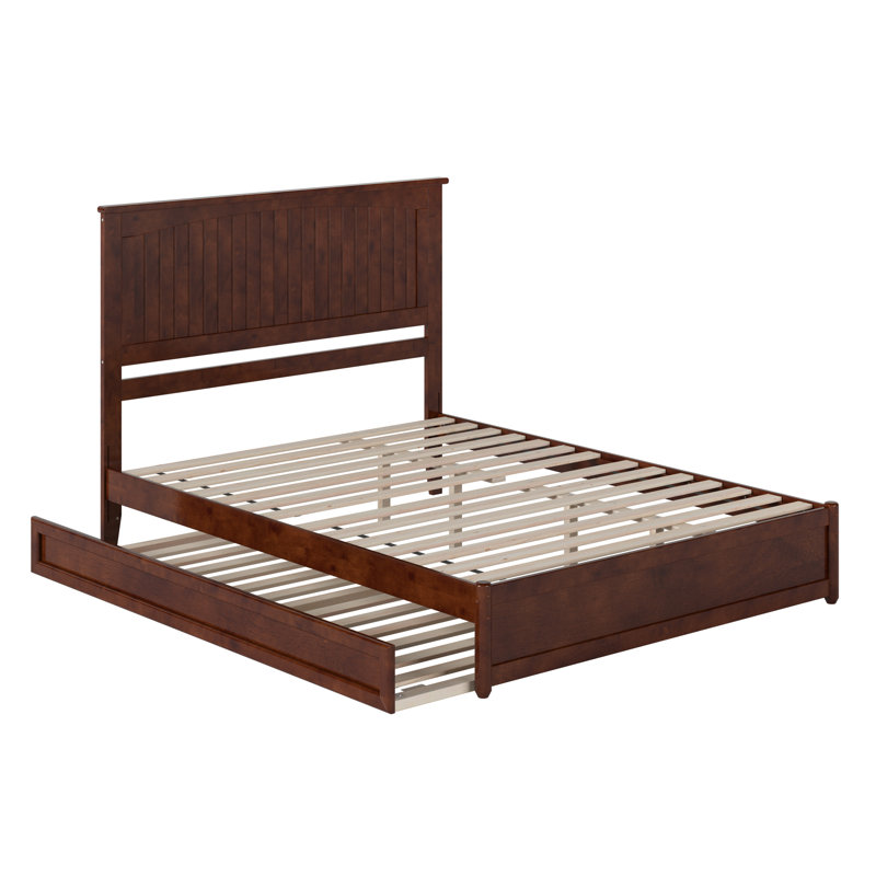 Lit plateforme avec lit gigogne et lit gigogne Darlean, Queen, Walnut