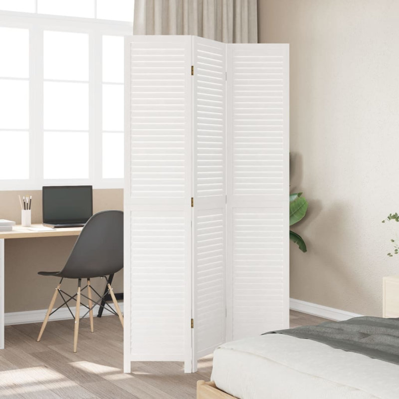 Oneybrook 110cm W 3 - Panel Solid Wood Folding Room Divider, 200cm H x 110cm W