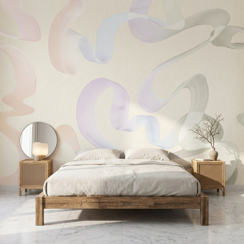 White Background Wallpaper Minimal Removable Abstract Wall Decor, 160"x108", Peel and Stick