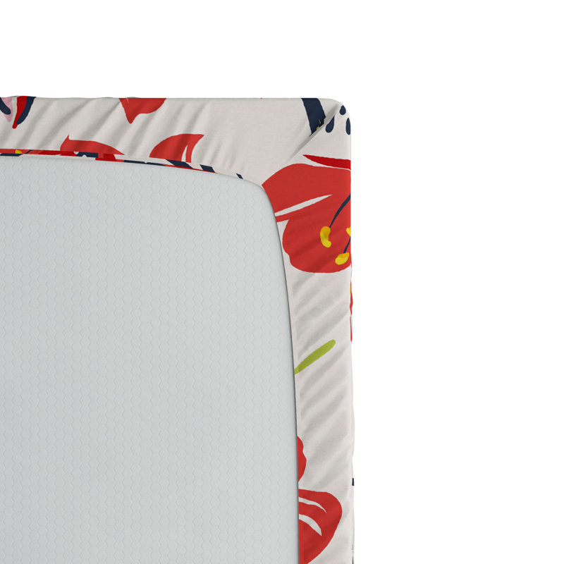 Microfiber Floral Fitted Sheet, Queen Fitted Sheet