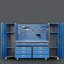 Station de travail multifonctionnelle bleue avec roulettes l 101,37 po
