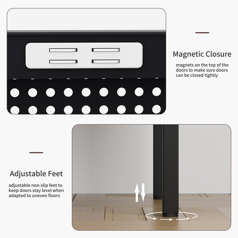 Metal Locker Storage Cabinet, Black