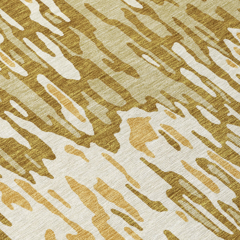 Wheat Flat Woven Synthetic Washable Rectangular Rug 20" x 30"
