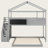 Twin over Full House Bunk Bed with Storage Staircase and Blackboard, Solid Wood Frame-2100132609
