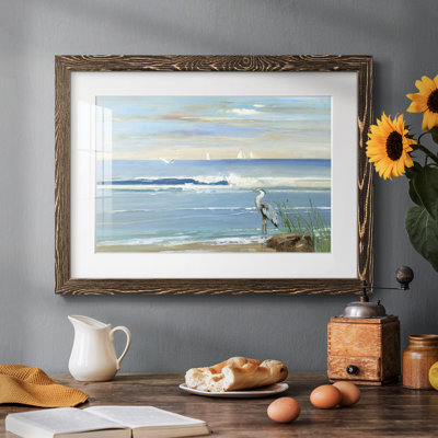 Sunrise Bay - Art mural mural mat et encadré sous verre acrylique, grand salon