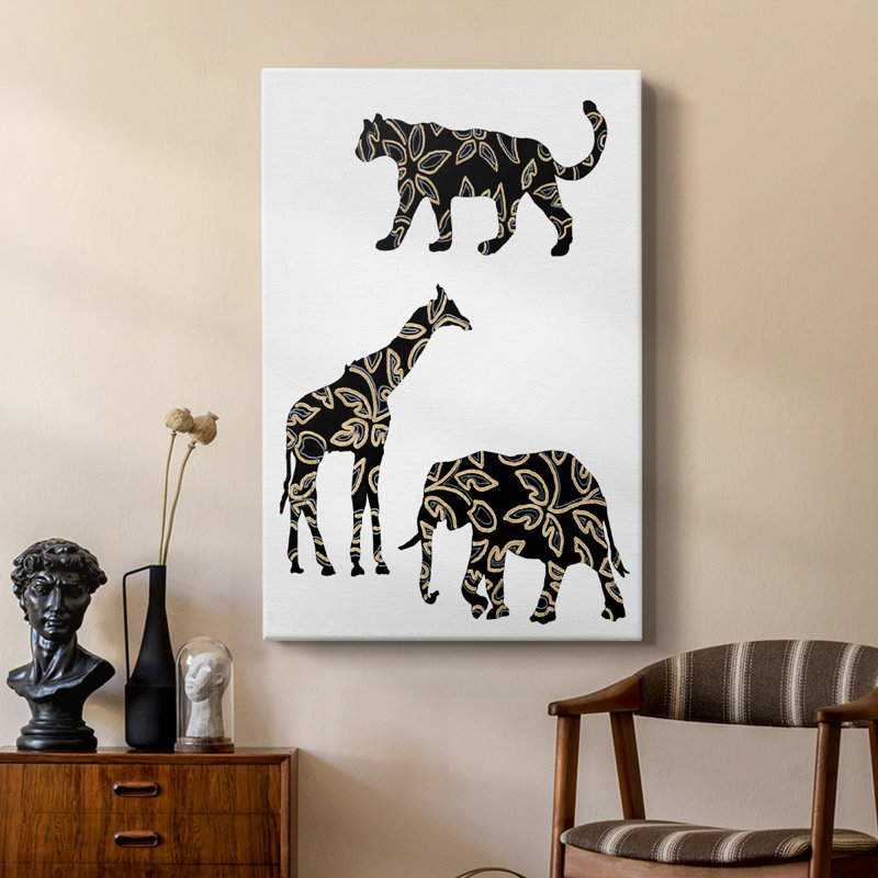 Animaux de safari ornementaux III - galerie Cavas sur mesure, H 60 po x l 40 po