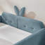 Lit plateforme tapissier pleine grandeur avec tête de lit en forme d'oreille de lapin mignon, avec barrière de sécurité et poche, tissu bouclé, bleu ciel-1692709167-1692709161