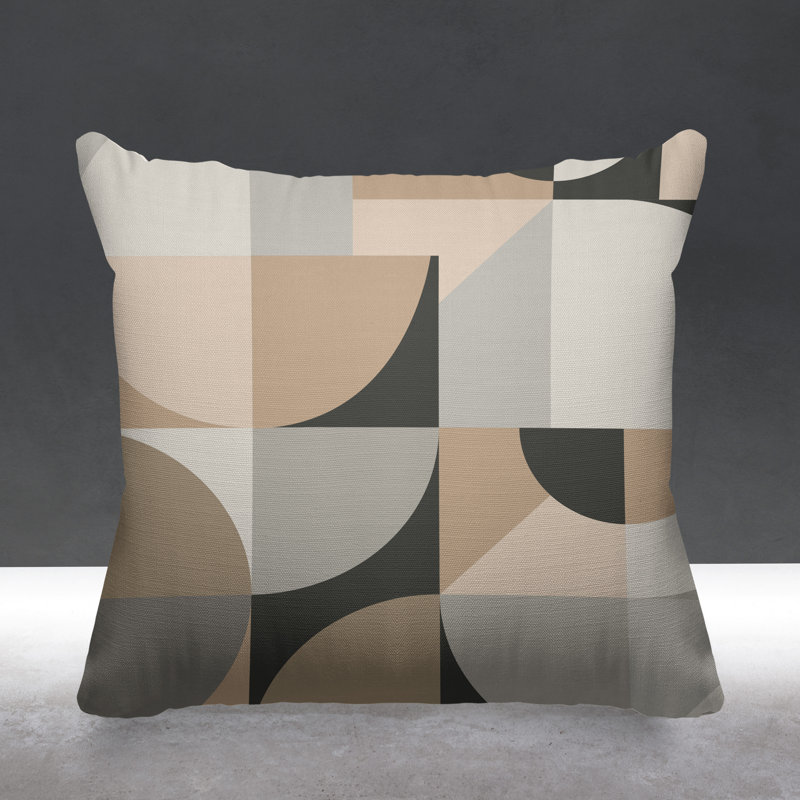 Housse et insert de coussin carré Den, Beige, H 15 po x l 15 po