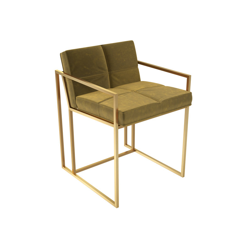 Wattripont Velvet Armchair, Brass Brushed, Mustard