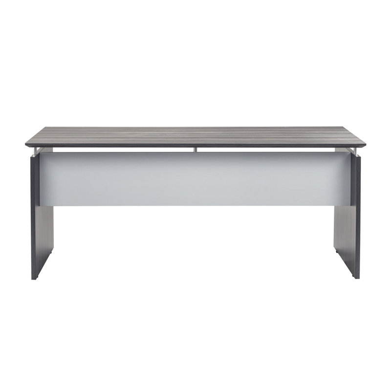 Medina Executive 63" Gray Steel Laminate Straight Desk