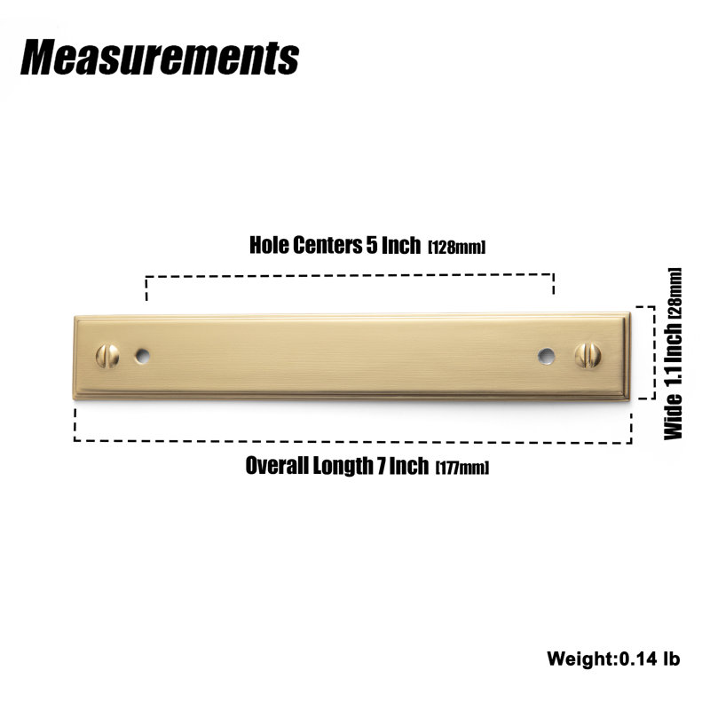 Classical Bar Pull With Backplate(G015) Multipack, 5", Champagne Bronze