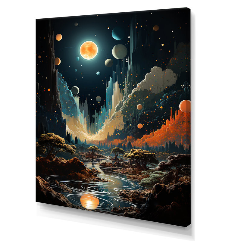 Cosmic Space Odyssey - Art mural plage, Toile tendue, H 20 po x l 12 po x P 1 po