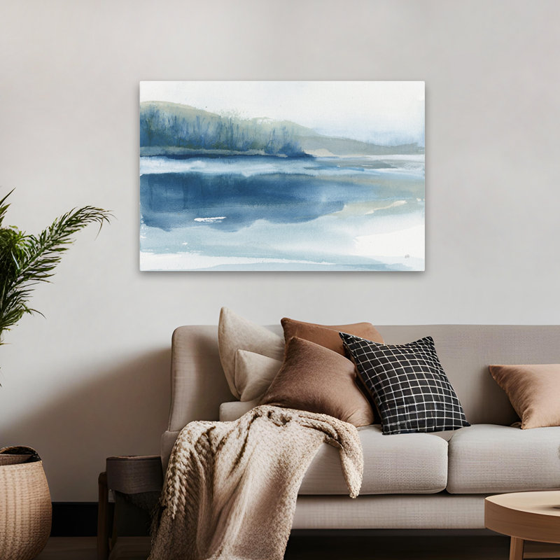 Bleu brouillard II - art brouillard bleu brouillard bleu, H 36 po x l 48 po