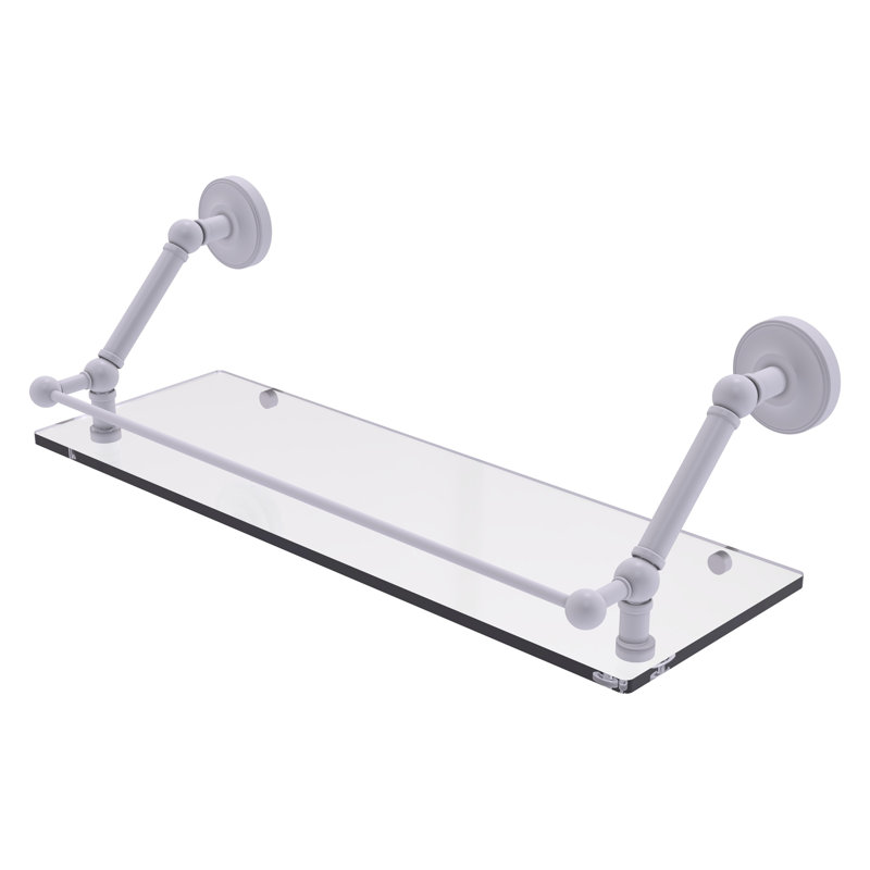 Tablette flottante avec barre de galerie Alcott, Blanc mat, H 8 po x l 24 po x P 8,6 po