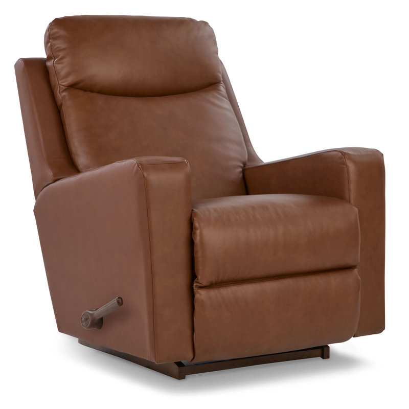 Fauteuil inclinable en cuir Emmons, Chêne