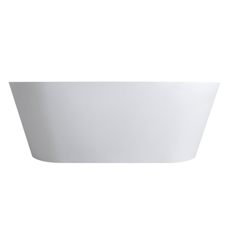 63*29.5*22 Inch Freestanding Bathtub, Matte Finish, Modern Luxury, Suitable For Bathrooms Solid Surface Soaking Tub, Inch, White, Minimalist Bathroom