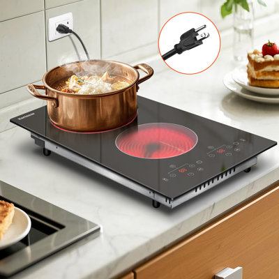 Surface de cuisson électrique à 2 brûleurs Karinear, plaque de cuisson en céramique à prise 120 V