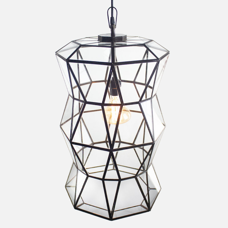 Luminaire suspendu Hunter en verre transparent