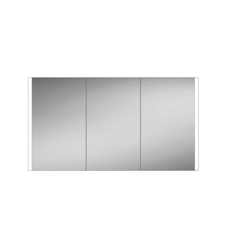 Paragon 564mm W 700mm H Surface Frameless Medicine Cabinet Mirror Adjustable, Horizontal, 70cm H x 126.4cm W x 14cm D