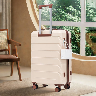28 Inch ABS Hard Shell Large Travel Checked Luggage - Scratch Resistant, Multi-Directional Wheels, Combination Lock, and Side Hooks