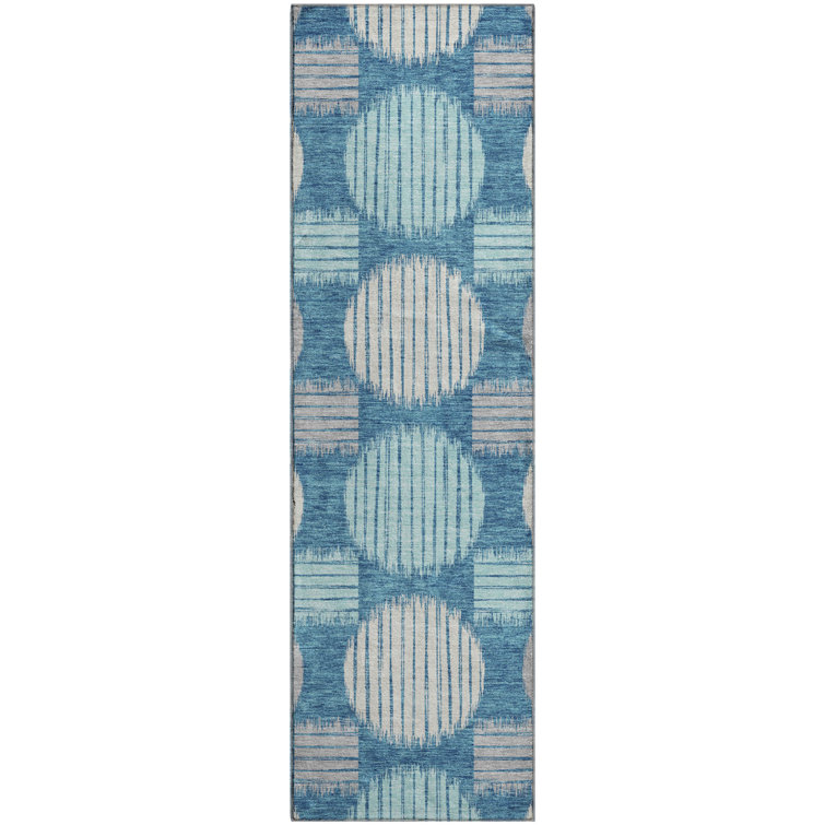 Premium Machine Washable Prisco Teal Rug