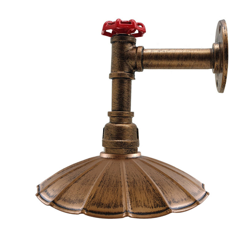 Infield Armed Sconce, Brushed Copper