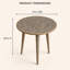 Table d'appoint ronde fabriquée à la main en bois de manguier avec plateau floral sculpté