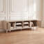 Meuble télé en bois pour téléviseur de 75 po ou moins, centre de divertissement avec meuble de rangement, aucun assemblage requis, lumière moderne luxueuse
