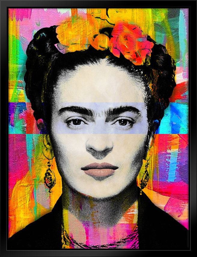 Dakota Fields Frida Pop Art-Giclee on Canvas with Float Frame Vertical ...