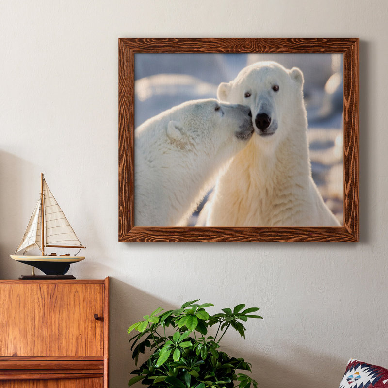 Baiser d'ours polaire - photographie sur toile, H 20 po x l 17 po x P 1,5 po, Érable
