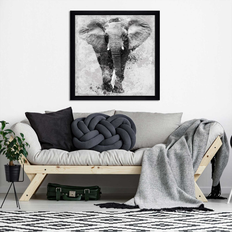 « fiers éléphant », impression encadrée, H 39,5 po x l 39,5 po x P 0,75 po