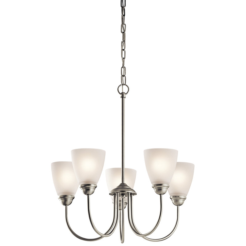 Lustre classique / traditionnel à 5 lumières Jolie, Nickel brossé