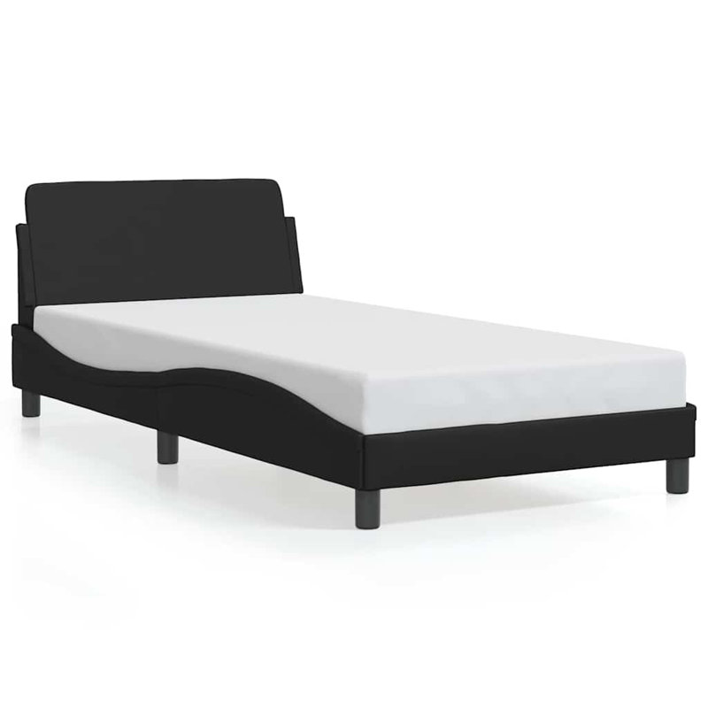 Base de lit vidaXL Dover noir 100 x 190 cm, Noir, Simple