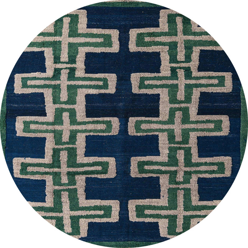 Abstract Indoor Rug, Round 7'