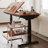 Brown+Black Rectangular Solid Wood+Steel desk
