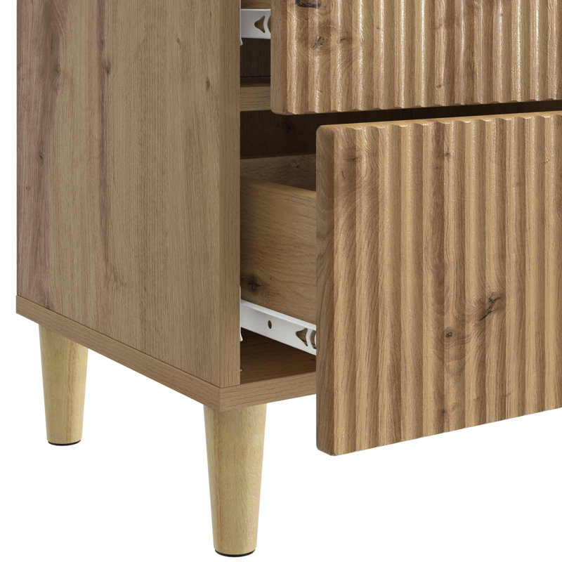 43cm W Manufactured Wood Bedside Table, Artisan Oak