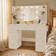 110cm Dressing Table With Power Outlet And Dryer Hook Modern Bulb Light Makeup Vanity