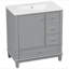 Meuble-lavabo 30 po avec lavabo, une porte avec tablette et trois tiroirs, porte à fermeture en douceur-980760517