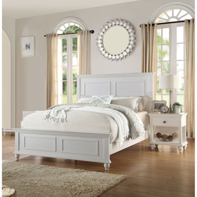 White Queen Size Bed 2X Nightstands Panel Headboard Footboard Classic 3Pc Bedroom Furniture Set