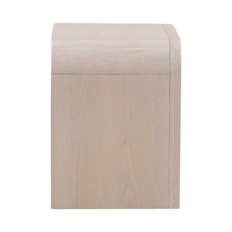 Portland 2-Drawer Rubberwood Nightstand. Bleach Natural