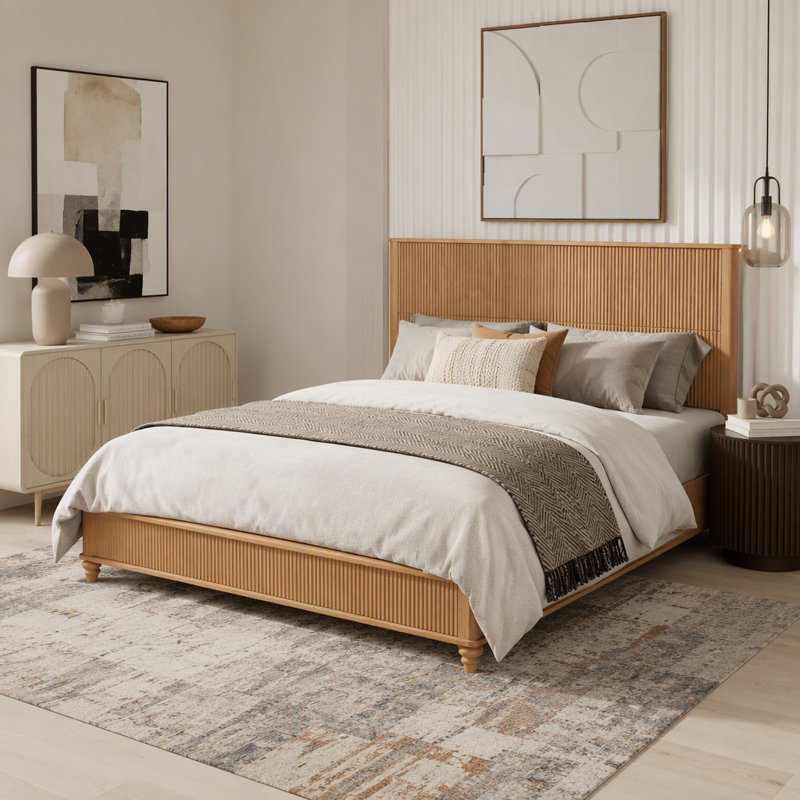 Solid Wood Bed Frame, King